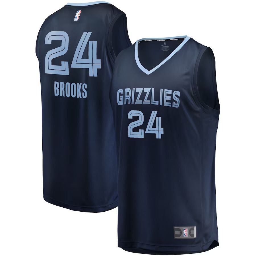 Men Memphis Grizzlies #24 Dillon Brooks Fanatics Branded Navy Fast Break Player NBA Jersey